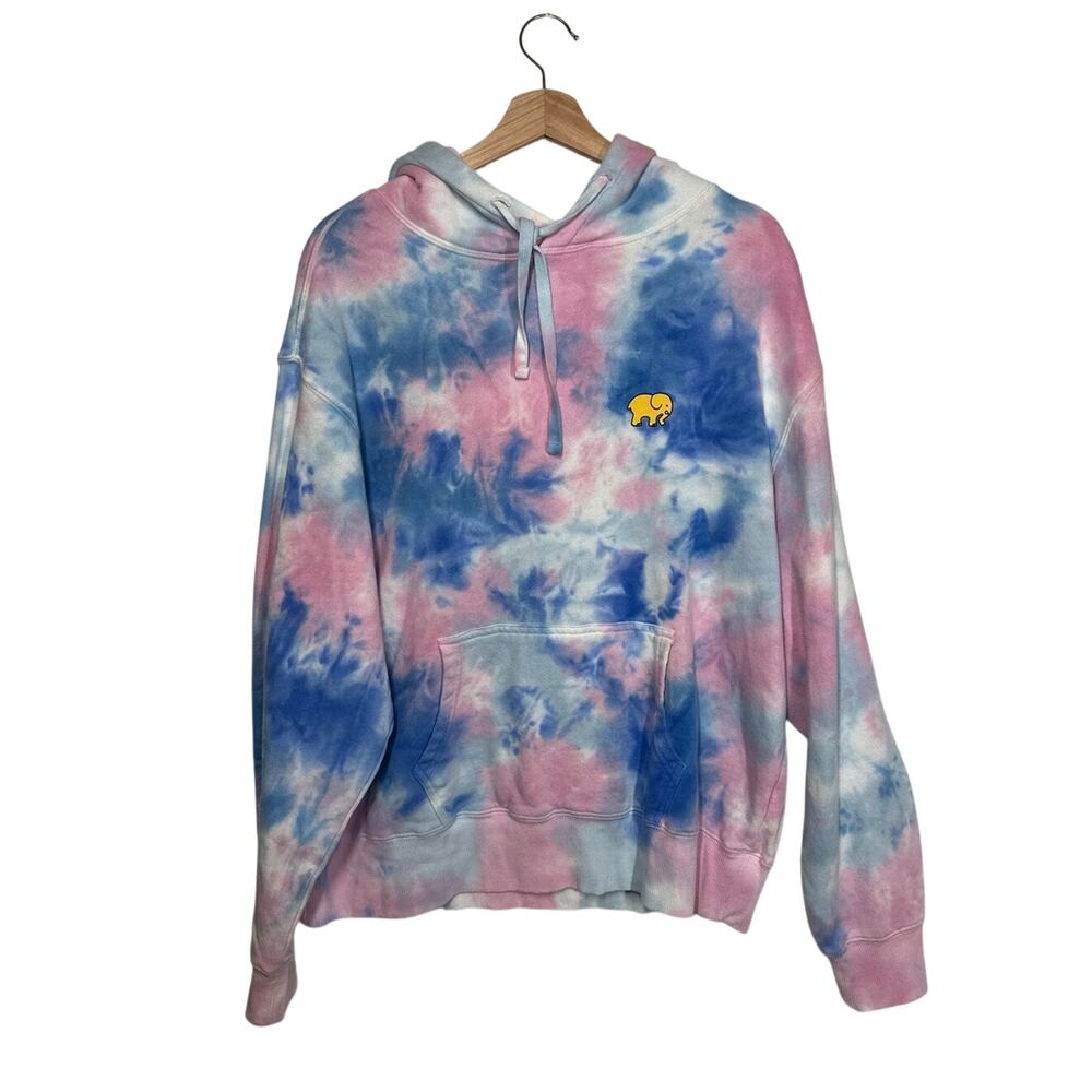Ivory Ella Peanuts Snoopy Tie Dye Graphic Hoodie Sweatshirt Sz M Cozy Pullover